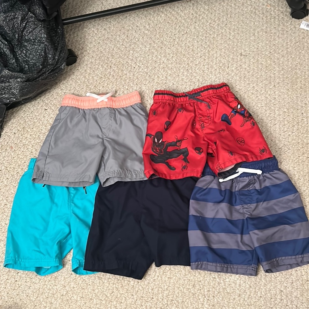 Set of five swim trunks toddler boy 4t